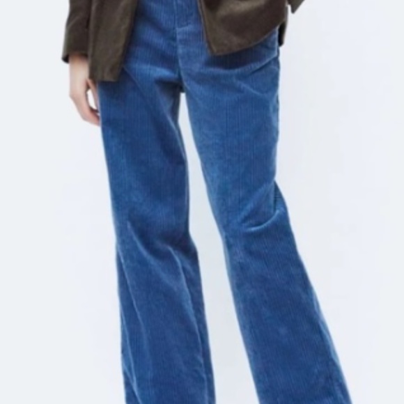 Zara High-Waist Wide-Leg Velveteen Corduroys - Picture 4 of 9